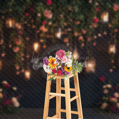 Lofaris Hanging Candle Pink Purple Floral Photo Backdrop