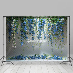 Lofaris Hanging Vine Blue White Floral Photo Booth Backdrop