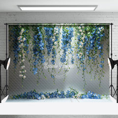 Lofaris Hanging Vine Blue White Floral Photo Booth Backdrop