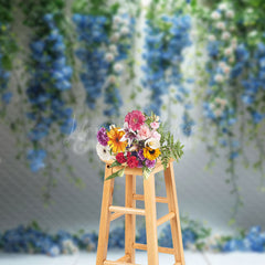 Lofaris Hanging Vine Blue White Floral Photo Booth Backdrop