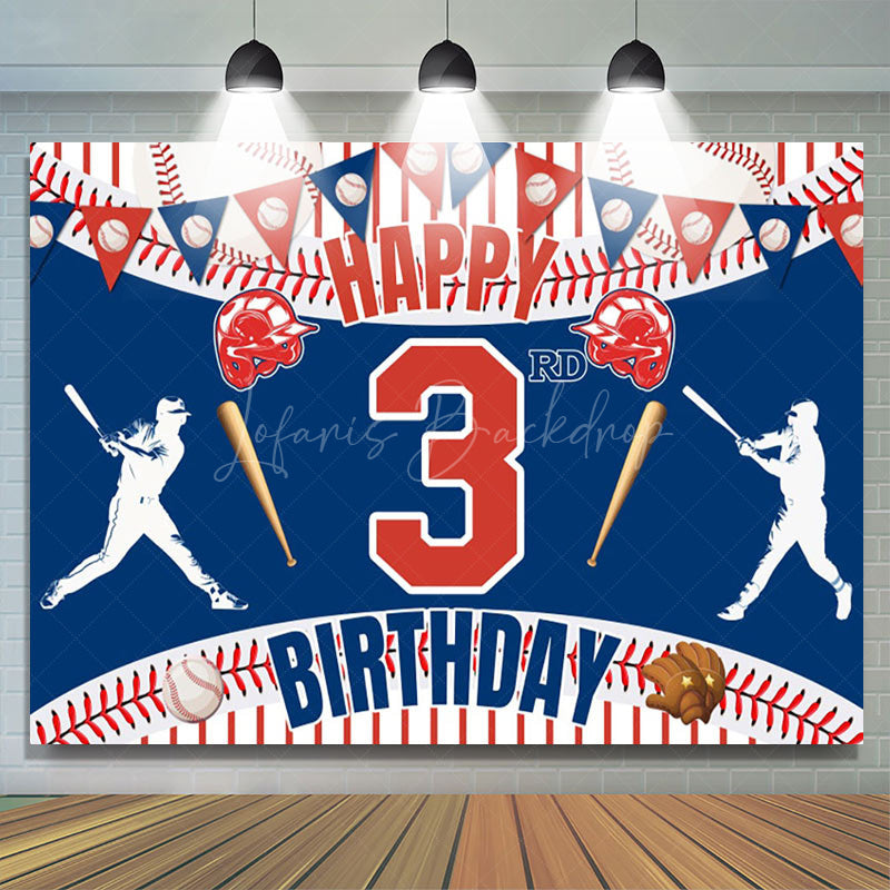 Lofaris Happy 3Rd Baseball Birthday Sport Theme Backdrop