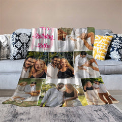 Lofaris Happy Birthday Couple Photo Custom Blanket