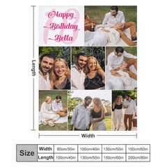 Lofaris Happy Birthday Couple Photo Custom Blanket