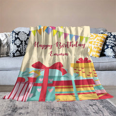 Lofaris Happy Birthday Gift Printed Personalized Name Blanket