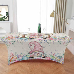 Lofaris Happy Easter Dwarf Colorful Eggs Fitted Stretch Table Cover