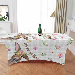 Lofaris Happy Easter Watercolor Bunny Fitted Stretch Table Cover