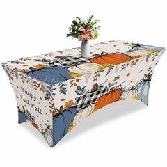 Lofaris Happy Fall Thanksgiving Pumpkin Lovely Stretch Table Cover