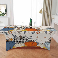 Lofaris Happy Fall Thanksgiving Pumpkin Lovely Stretch Table Cover