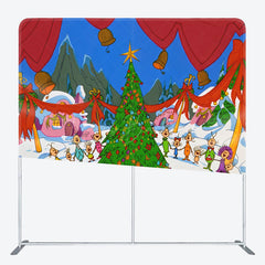 Lofaris Happy Fiesta Whoville Christmas Tension Fabric Backdrop