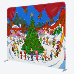 Lofaris Happy Fiesta Whoville Christmas Tension Fabric Backdrop