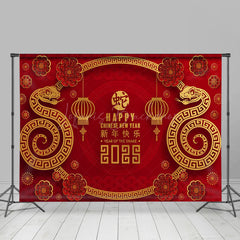 Lofaris Happy Red Zodiac Snake Chinese New Year Backdrop