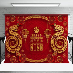 Lofaris Happy Red Zodiac Snake Chinese New Year Backdrop