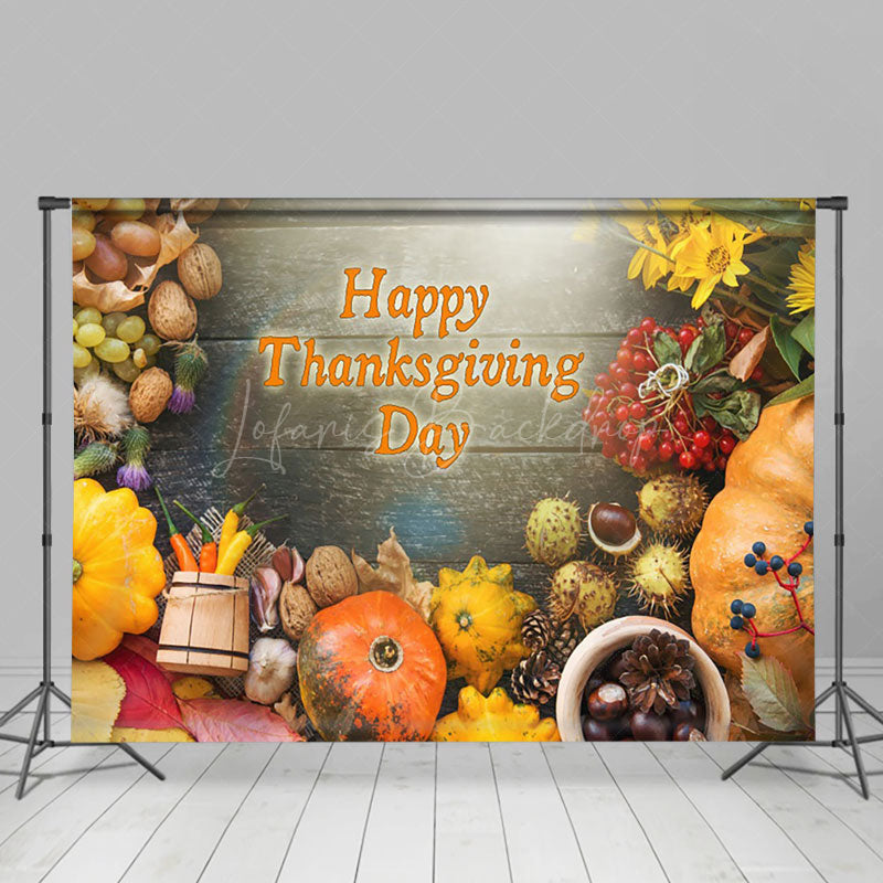 Lofaris Happy Thanksgiving Harvest Vibe Holiday Backdrop