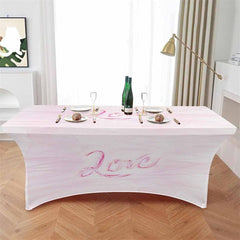 Lofaris Happy Valentines Day Love Quote Stretch Table Cover