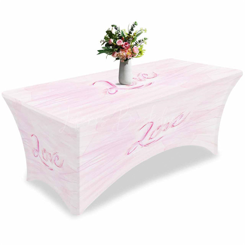 Lofaris Happy Valentines Day Love Quote Stretch Table Cover