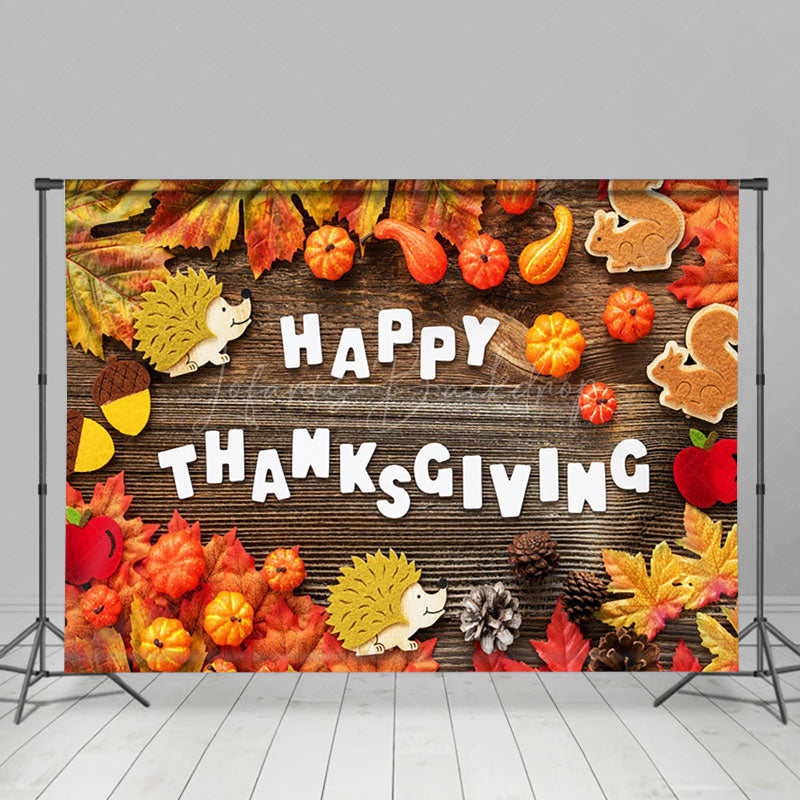 Lofaris Harvest Cartoon Thanksgiving Happy Holiday Backdrop