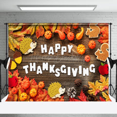 Lofaris Harvest Cartoon Thanksgiving Happy Holiday Backdrop