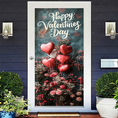 Lofaris Heart Balloons Floral Happy Valentines Day Door Cover