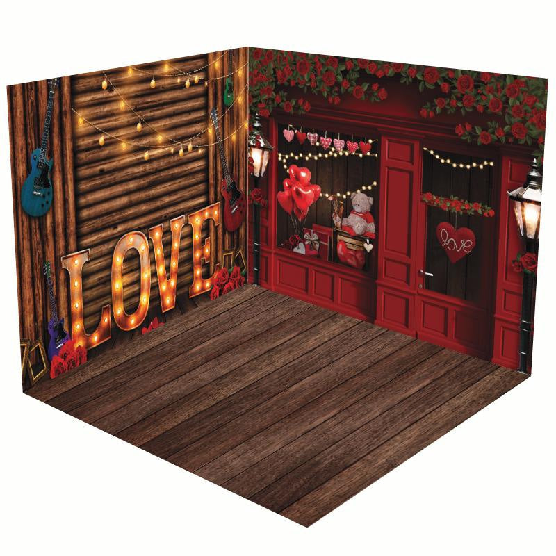 Lofaris Heart Teddy Shop Love Guitar Valentines Room Set