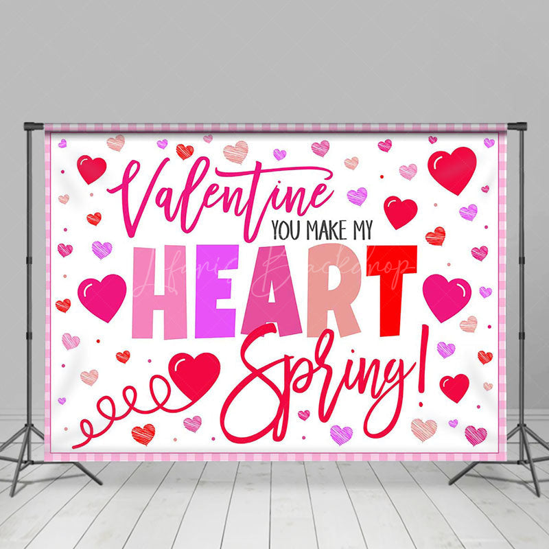 Lofaris Hearts Valentine You Make My Heart Spring Backdrop