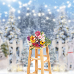 Lofaris Heavy Snowy Garden Fence Snowman Christmas Backdrop