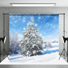 Lofaris Heavy Snowy Wild Field Trees Winter Photo Backdrop