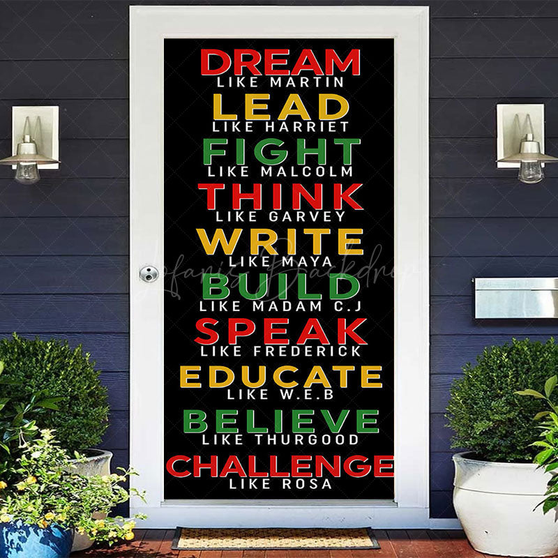 Lofaris Hero Positive Slogan Black History Month Door Cover