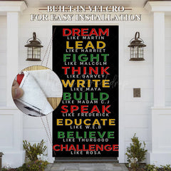 Lofaris Hero Positive Slogan Black History Month Door Cover