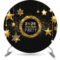 Lofaris Hexagram Shiny 2025 New Year Round Party Backdrop