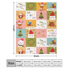 Lofaris Ho Deer Cartoon Pattern Christmas Name Blanket