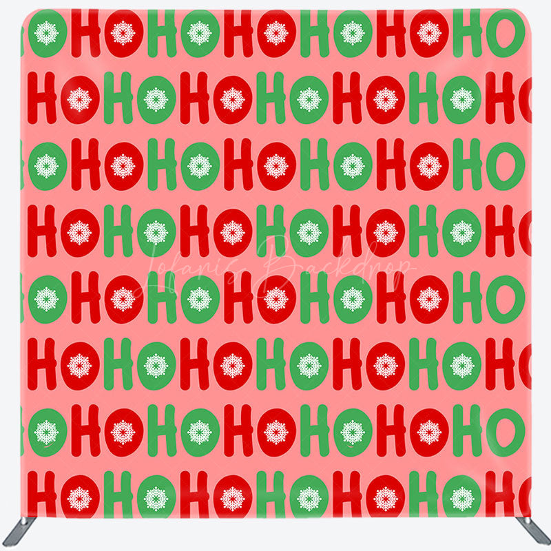 Lofaris Ho Red Green Christmas Tension Fabric Backdrop