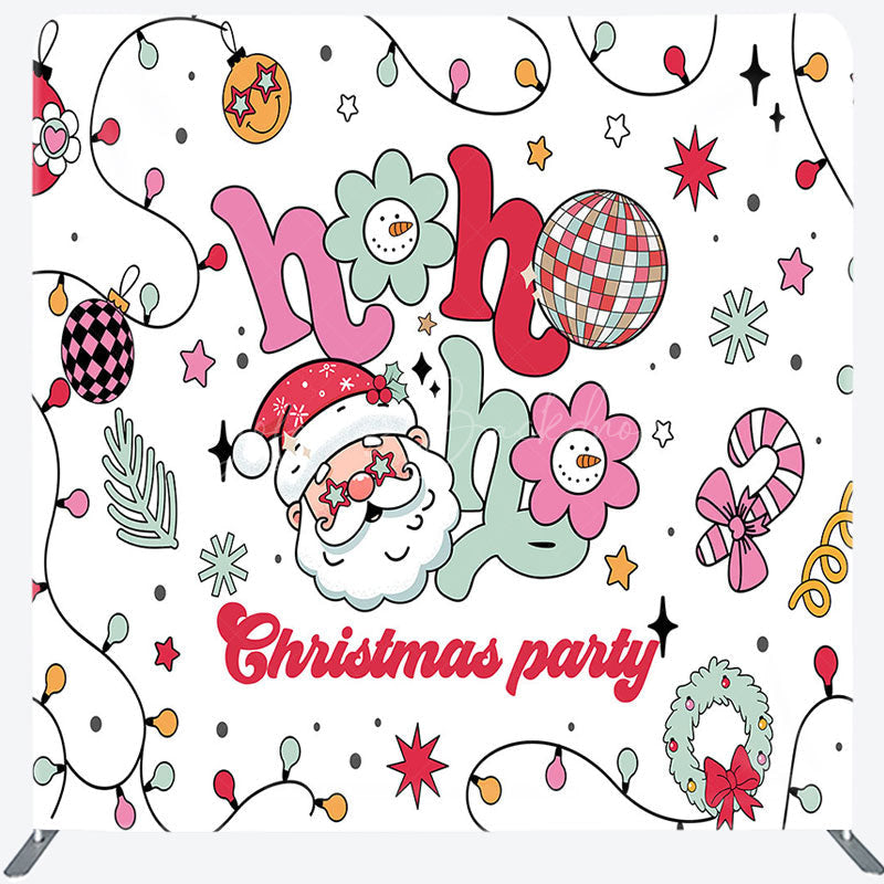 Lofaris Hohoho Disco Santa Xmas Party Pillow Cover Backdrop