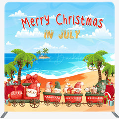 Lofaris Holiday Island Beach Xmas In July Pillow Cover Backdrop