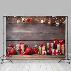 Lofaris Holiday Vibe Wooden Christmas Gift Sweet Backdrop