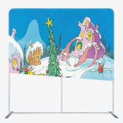 Lofaris Holiday Xmas Whoville Double-Sided Square Backdrop