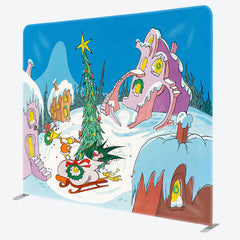 Lofaris Holiday Xmas Whoville Double-Sided Square Backdrop