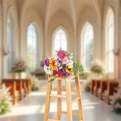 Lofaris Holy Church Floral Sunlight Wedding Photo Backdrop