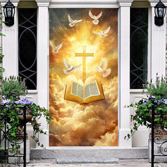 Lofaris Holy Gold Light Cross Dove Bible Easter Door Cover