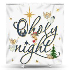 Lofaris Holy Night Angel Nativity Christmas Shower Curtain