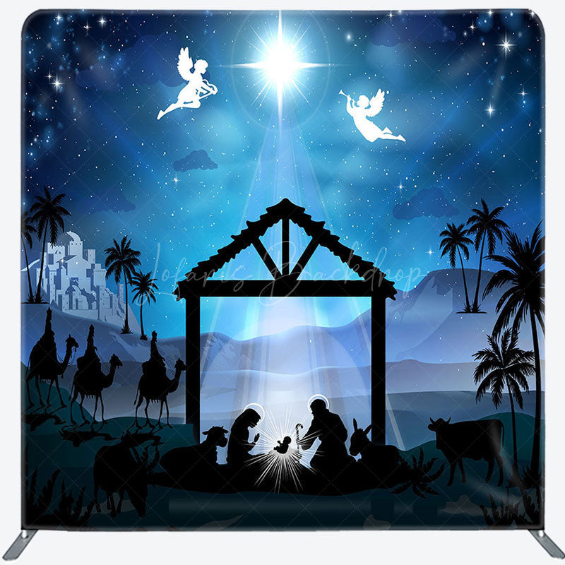 Lofaris Holy Night Star Angel Christmas Pillow Case Backdrop