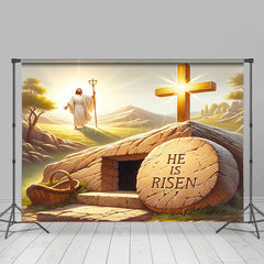 Lofaris Holy Sunlight Plain Cross Jesus Tomb Easter Backdrop