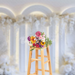 Lofaris Holy White Arch Lighted Wall Floral Wedding Backdrop