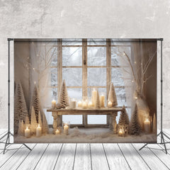 Lofaris Holy White Candlelight Window Christmas Backdrop