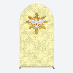 Lofaris Holy White Pigeon Gold Pastor Day Arch Backdrop