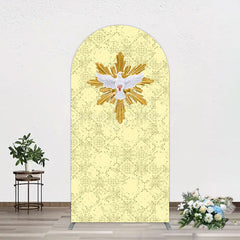 Lofaris Holy White Pigeon Gold Pastor Day Arch Backdrop