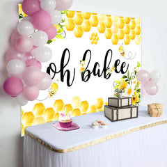 Lofaris Honeycomb Oh Babee Floral Baby Shower Backdrop