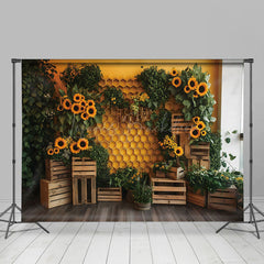 Lofaris Honeycomb Wall Greenery Sunflower Spring Backdrop