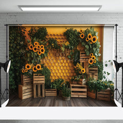 Lofaris Honeycomb Wall Greenery Sunflower Spring Backdrop