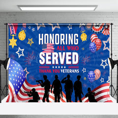 Lofaris Honoring All Who Served Thank You Veterans Backdrop