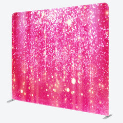 Lofaris Hot Pink Gold Glitter Party Pillow Cover Backdrop